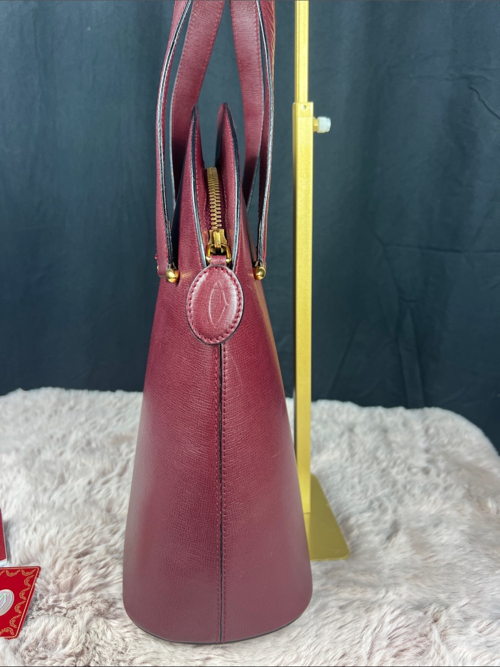 Cartier Must de Cartier Vintage Bordeaux North-South Domed Satchel EUC - Picture 4 of 12